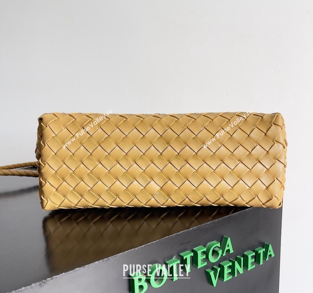 Bottega Veneta Medium Andiamo Top Handle Bag in Intrecciato Leather 743572 Apricot 2 2024 (YX-241029049)