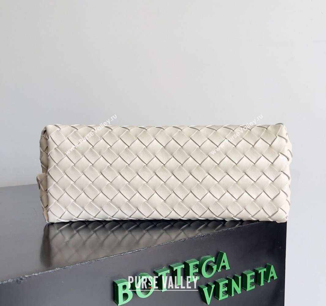 Bottega Veneta Medium Andiamo Top Handle Bag in Intrecciato Leather 743572 Cream White 2024 (YX-241029050)