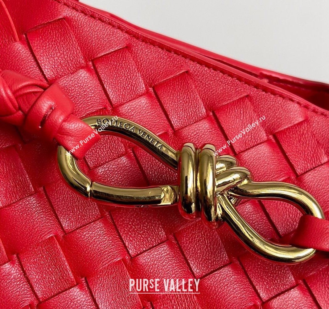 Bottega Veneta Medium Andiamo Top Handle Bag in Intrecciato Leather 743572 Bright Red 2024 (YX-241029051)