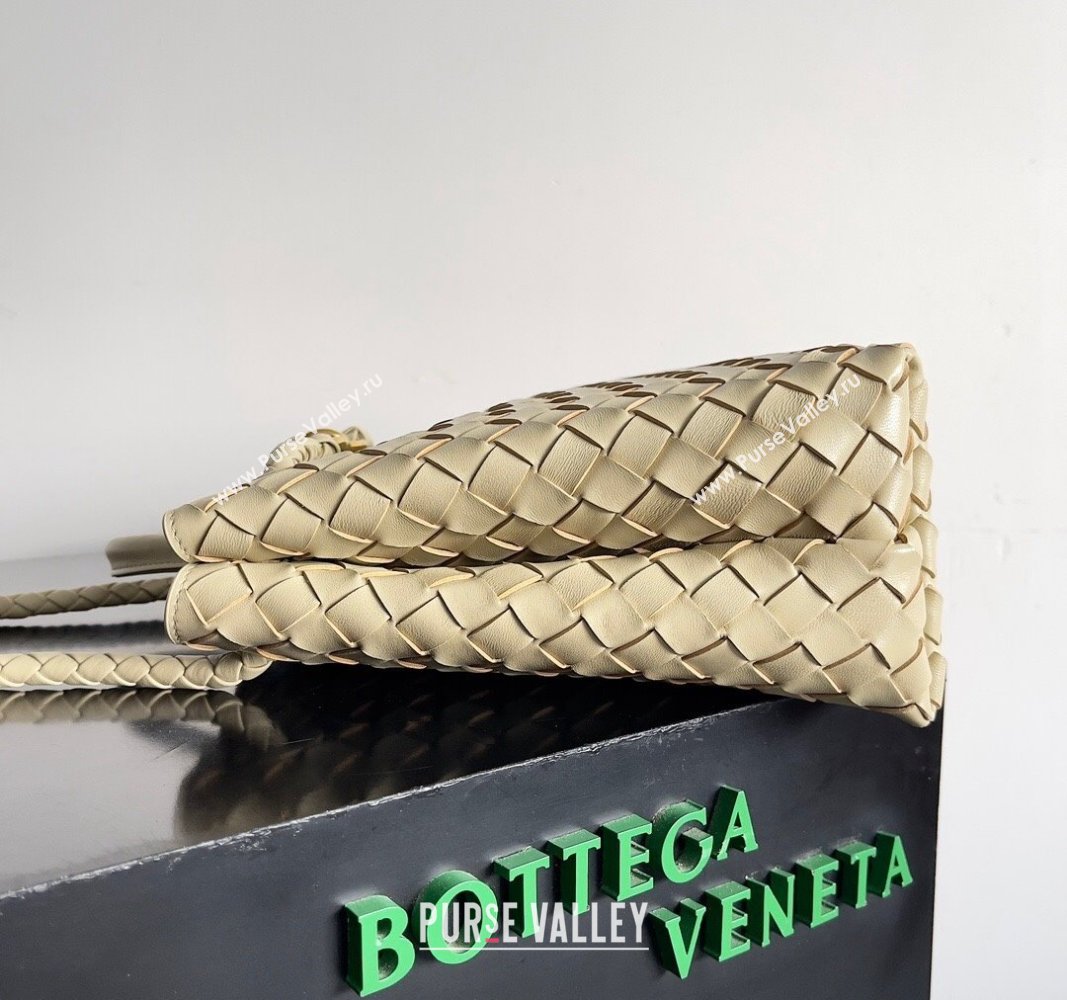 Bottega Veneta Medium Andiamo Top Handle Bag in Intrecciato Leather 743572 Beige 2024 (YX-241029052)