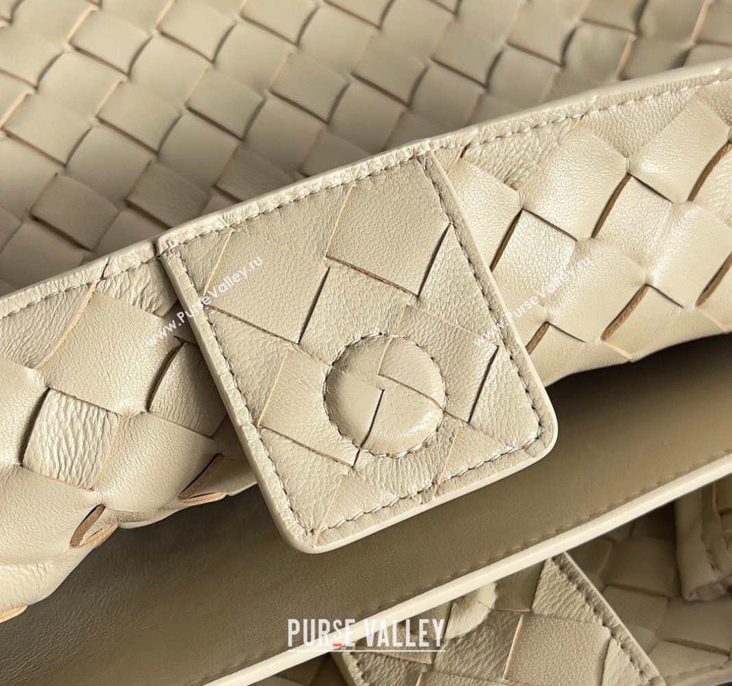 Bottega Veneta Medium Andiamo Top Handle Bag in Intrecciato Leather 743572 Beige 2024 (YX-241029052)