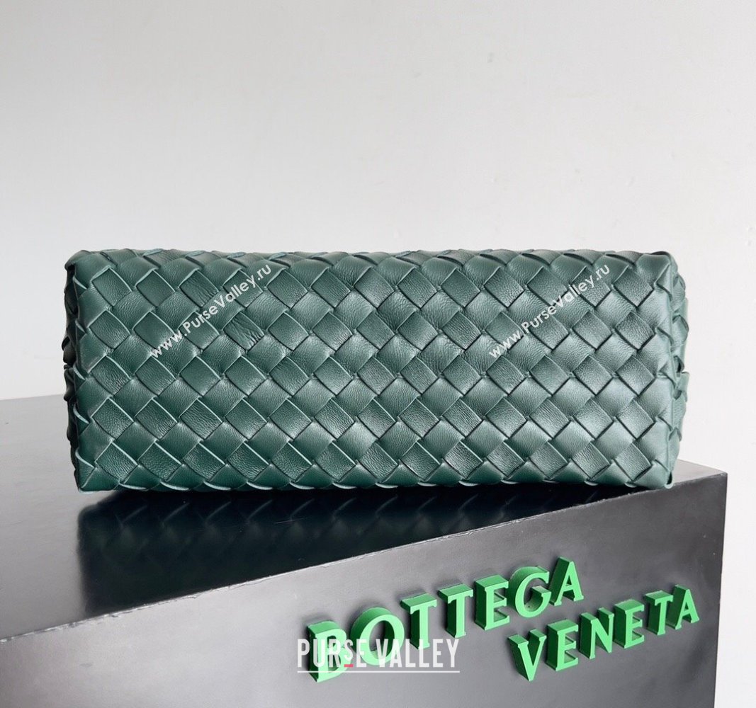 Bottega Veneta Medium Andiamo Top Handle Bag in Intrecciato Leather 743572 Green 3 2024 (YX-241029055)