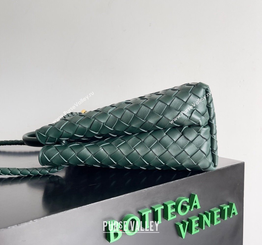 Bottega Veneta Medium Andiamo Top Handle Bag in Intrecciato Leather 743572 Green 3 2024 (YX-241029055)