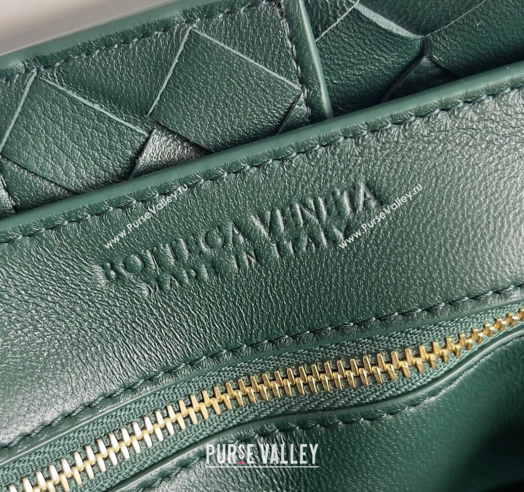 Bottega Veneta Medium Andiamo Top Handle Bag in Intrecciato Leather 743572 Green 3 2024 (YX-241029055)