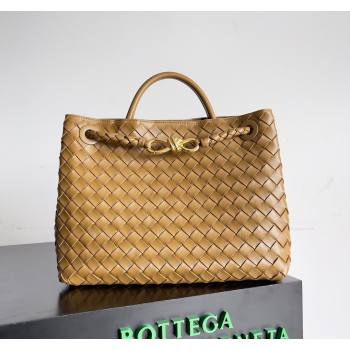 Bottega Veneta Medium Andiamo Top Handle Bag in Intrecciato Leather 743572 Brown 1 2024 (YX-241029056)