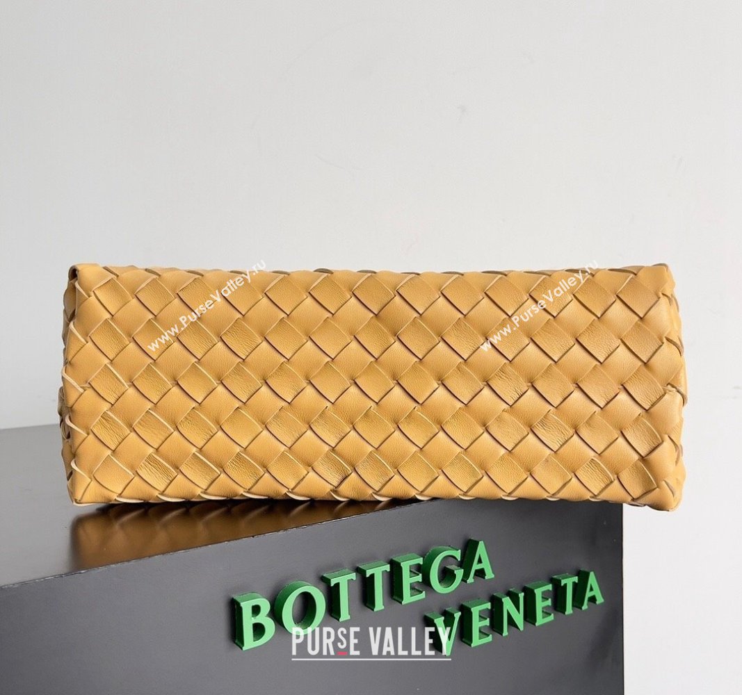 Bottega Veneta Medium Andiamo Top Handle Bag in Intrecciato Leather 743572 Apricot Yellow 2024 (YX-241029059)