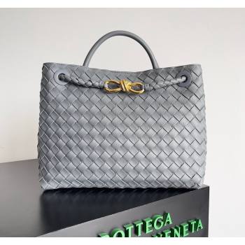 Bottega Veneta Medium Andiamo Top Handle Bag in Intrecciato Leather 743572 Grey 2024 (YX-241029060)