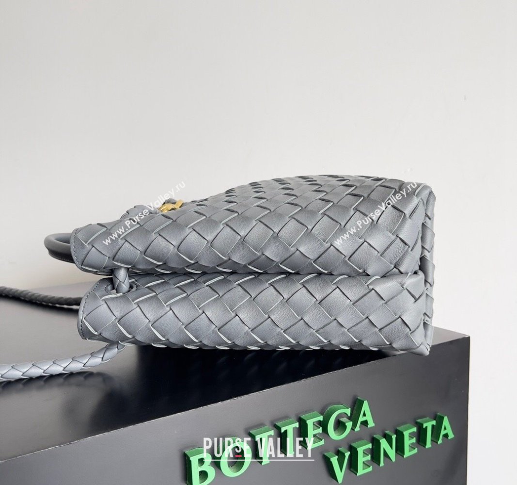 Bottega Veneta Medium Andiamo Top Handle Bag in Intrecciato Leather 743572 Grey 2024 (YX-241029060)