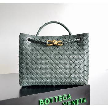 Bottega Veneta Medium Andiamo Top Handle Bag in Intrecciato Leather 743572 Dark Green 2024 (YX-241029061)