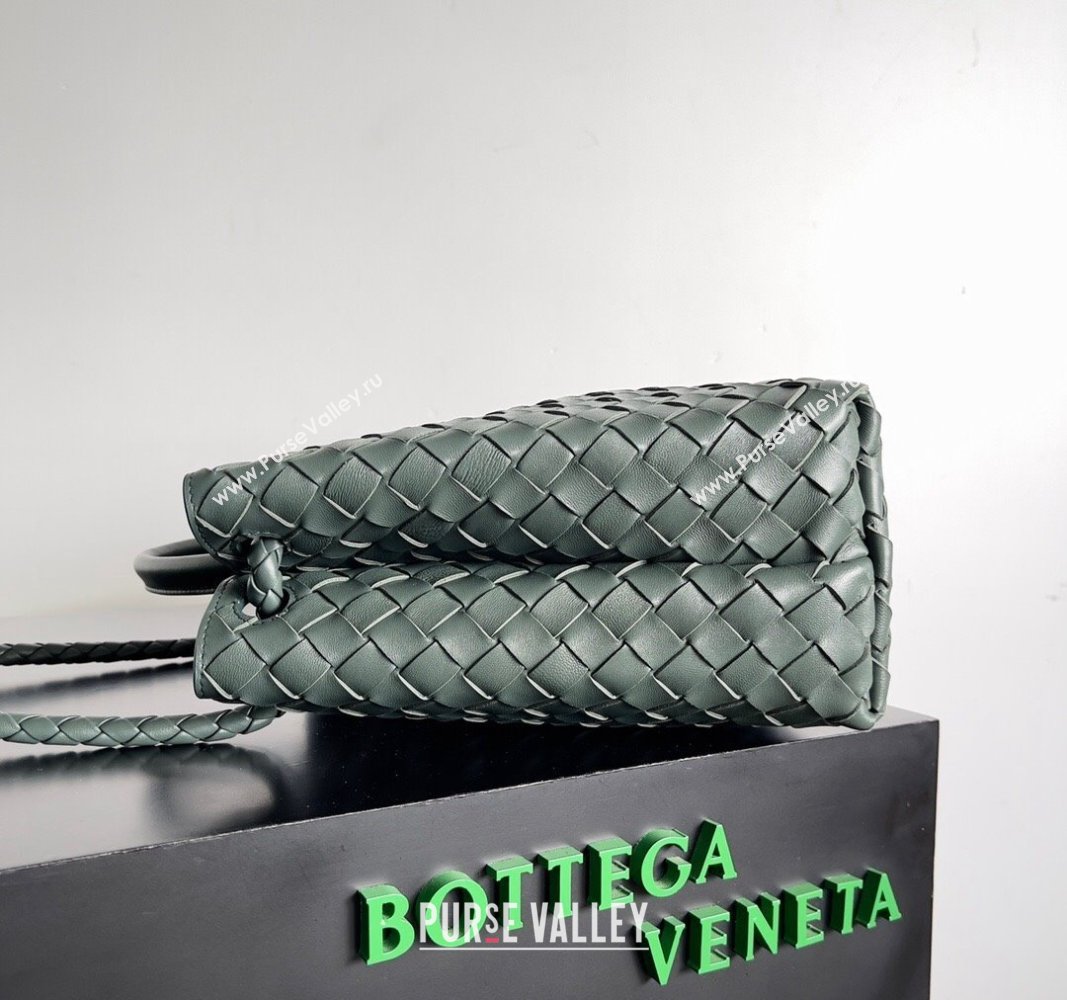 Bottega Veneta Medium Andiamo Top Handle Bag in Intrecciato Leather 743572 Dark Green 2024 (YX-241029061)