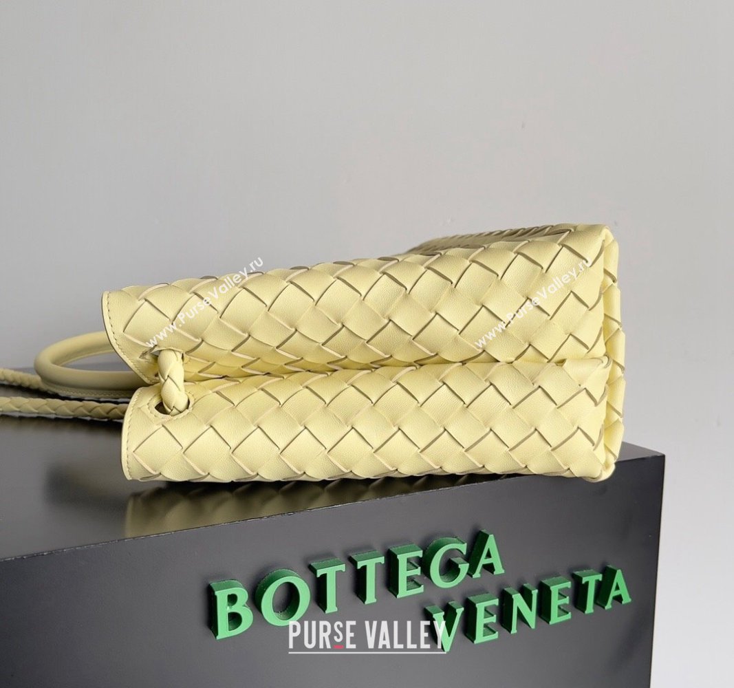 Bottega Veneta Medium Andiamo Top Handle Bag in Intrecciato Leather 743572 Light Yellow 2024 (YX-241029063)