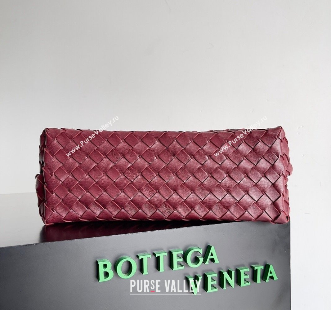 Bottega Veneta Medium Andiamo Top Handle Bag in Intrecciato Leather 743572 Bugundy 2024 (YX-241029064)