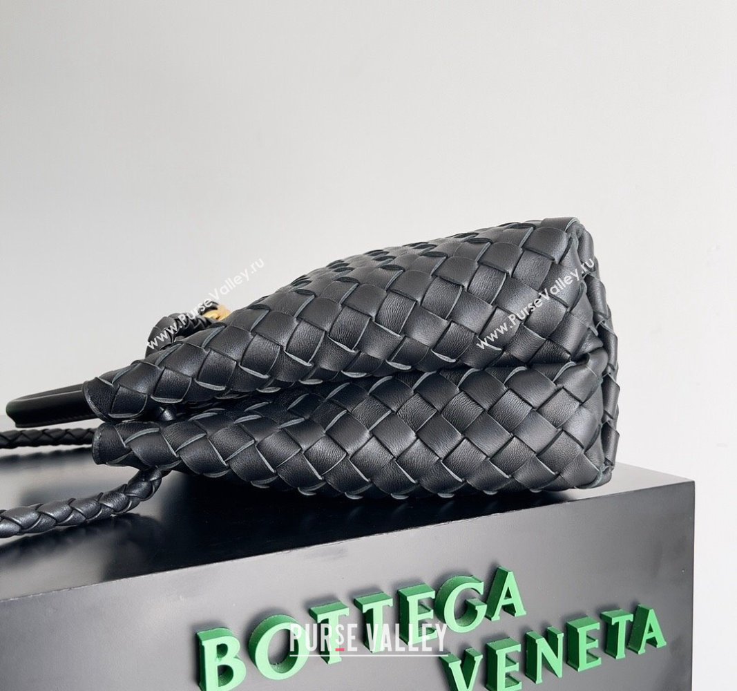 Bottega Veneta Medium Andiamo Top Handle Bag in Intrecciato Leather 743572 Black/Gold 2024 (YX-241029065)