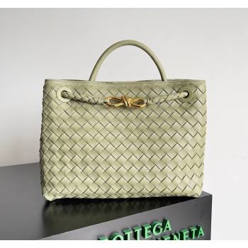 Bottega Veneta Medium Andiamo Top Handle Bag in Intrecciato Leather 743572 Travertine Green 2024 (YX-241029066)