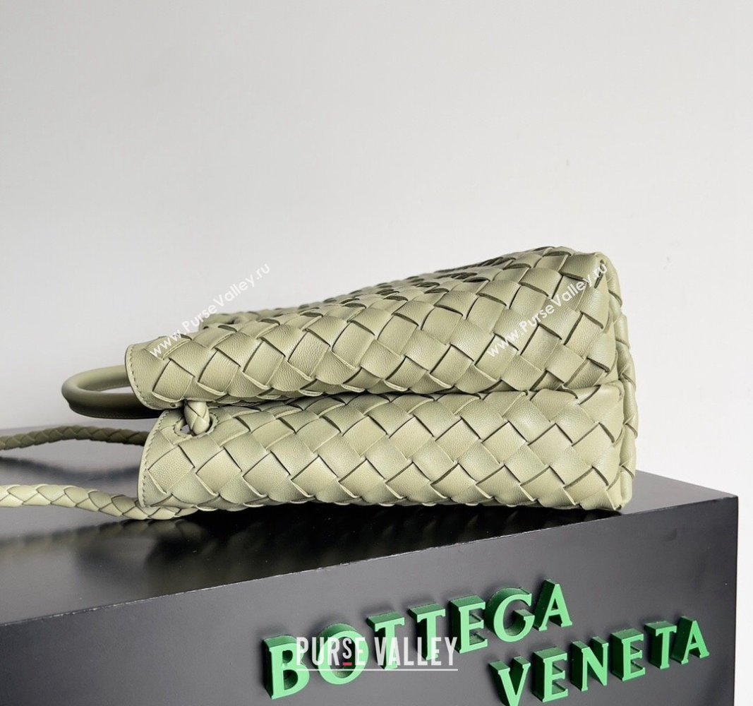 Bottega Veneta Medium Andiamo Top Handle Bag in Intrecciato Leather 743572 Travertine Green 2024 (YX-241029066)