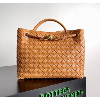 Bottega Veneta Medium Andiamo Top Handle Bag in Intrecciato Leather 743572 Light Brown 2024 (YX-241029067)