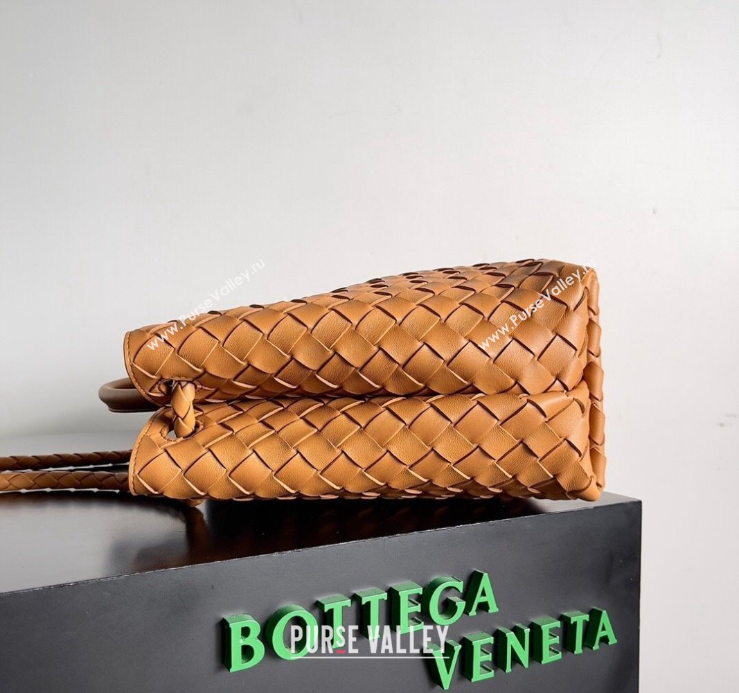 Bottega Veneta Medium Andiamo Top Handle Bag in Intrecciato Leather 743572 Light Brown 2024 (YX-241029067)