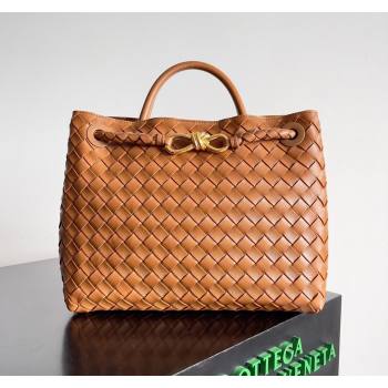 Bottega Veneta Medium Andiamo Top Handle Bag in Intrecciato Leather 743572 Brown 2 2024 (YX-241029068)