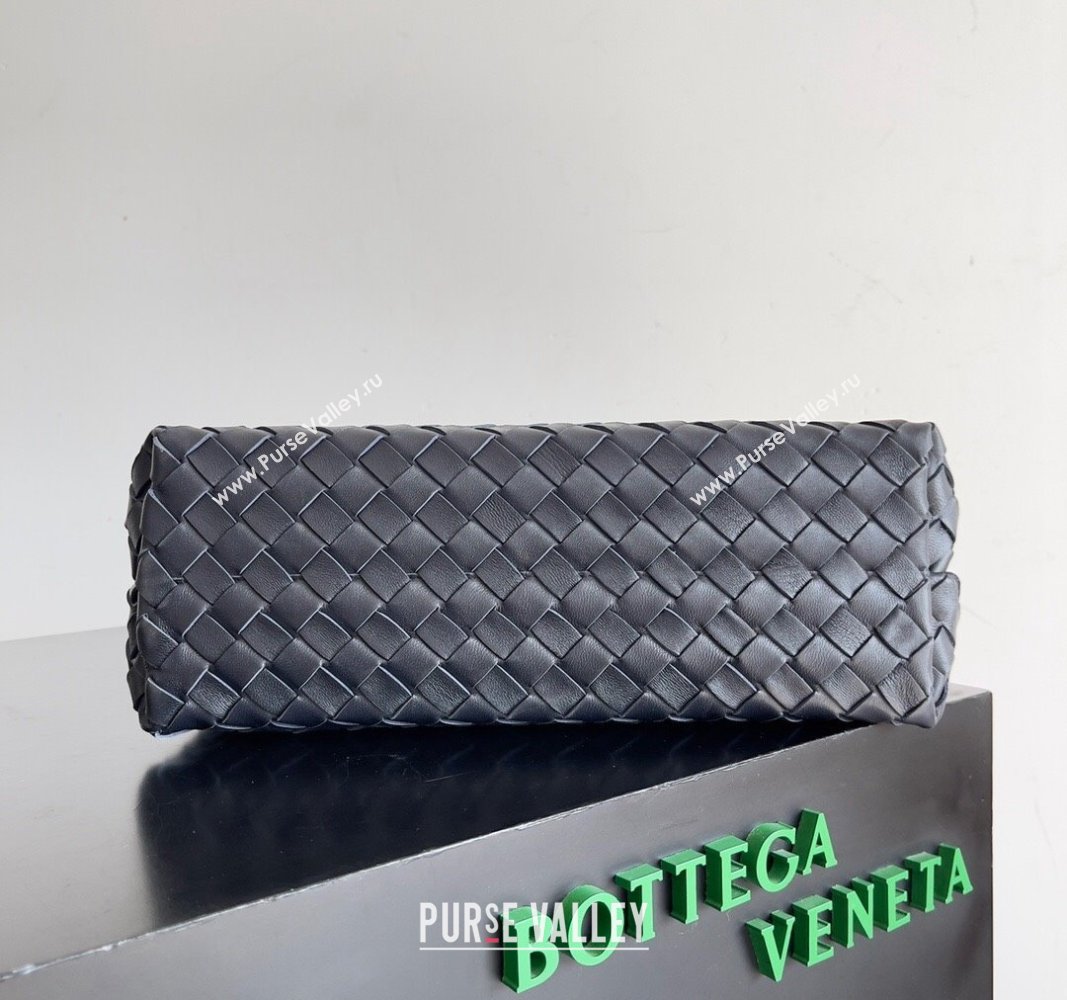 Bottega Veneta Medium Andiamo Top Handle Bag in Intrecciato Leather 743572 Dark Blue/Silver 2024 (YX-241029069)