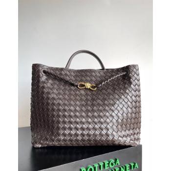 Bottega Veneta Large Andiamo Top Handle Bag in Intrecciato Leather 743575 Fondant Brown 2024 (YX-241029072)