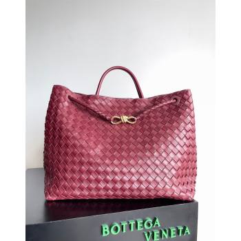 Bottega Veneta Large Andiamo Top Handle Bag in Intrecciato Leather 743575 Burgundy 2024 (YX-241029073)