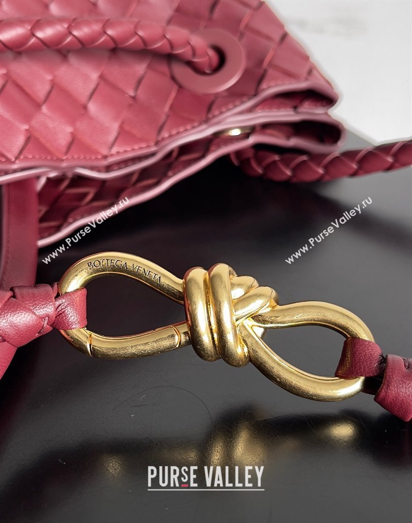 Bottega Veneta Large Andiamo Top Handle Bag in Intrecciato Leather 743575 Burgundy 2024 (YX-241029073)