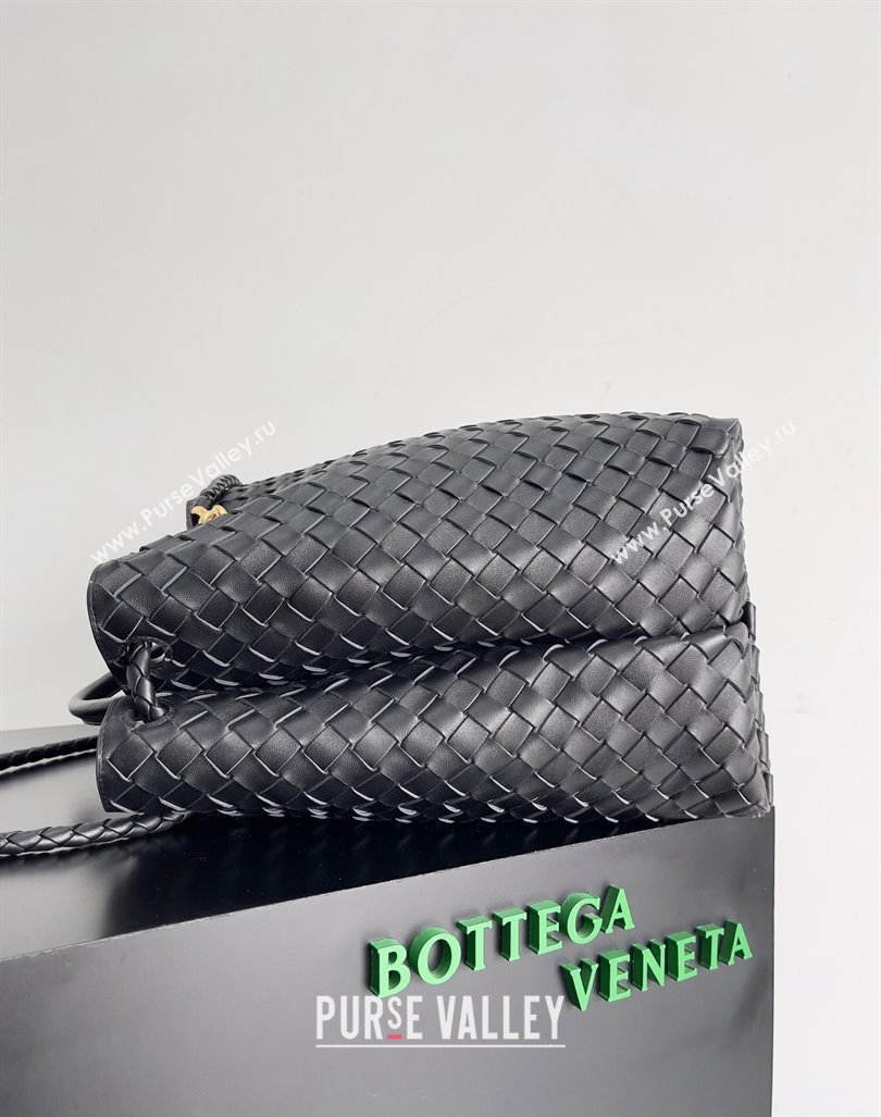 Bottega Veneta Large Andiamo Top Handle Bag in Intrecciato Leather 743575 Black/Gold 2024 (YX-241029074)