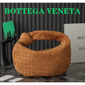 Bottega Veneta Teen Jodie Hobo Bag in Intrecciato Suede 690225 Brown 2024 (YX-241029075)