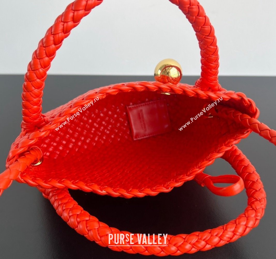 Bottega Veneta Mini Tosca Bag with Gold-Tone Ball 776755 Orange Red 2024 (WT-241029001)