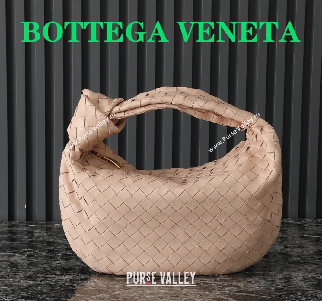 Bottega Veneta Teen Jodie Hobo Bag in Intrecciato Leather 690225 Nude Pink 2024 (YX-241029080)