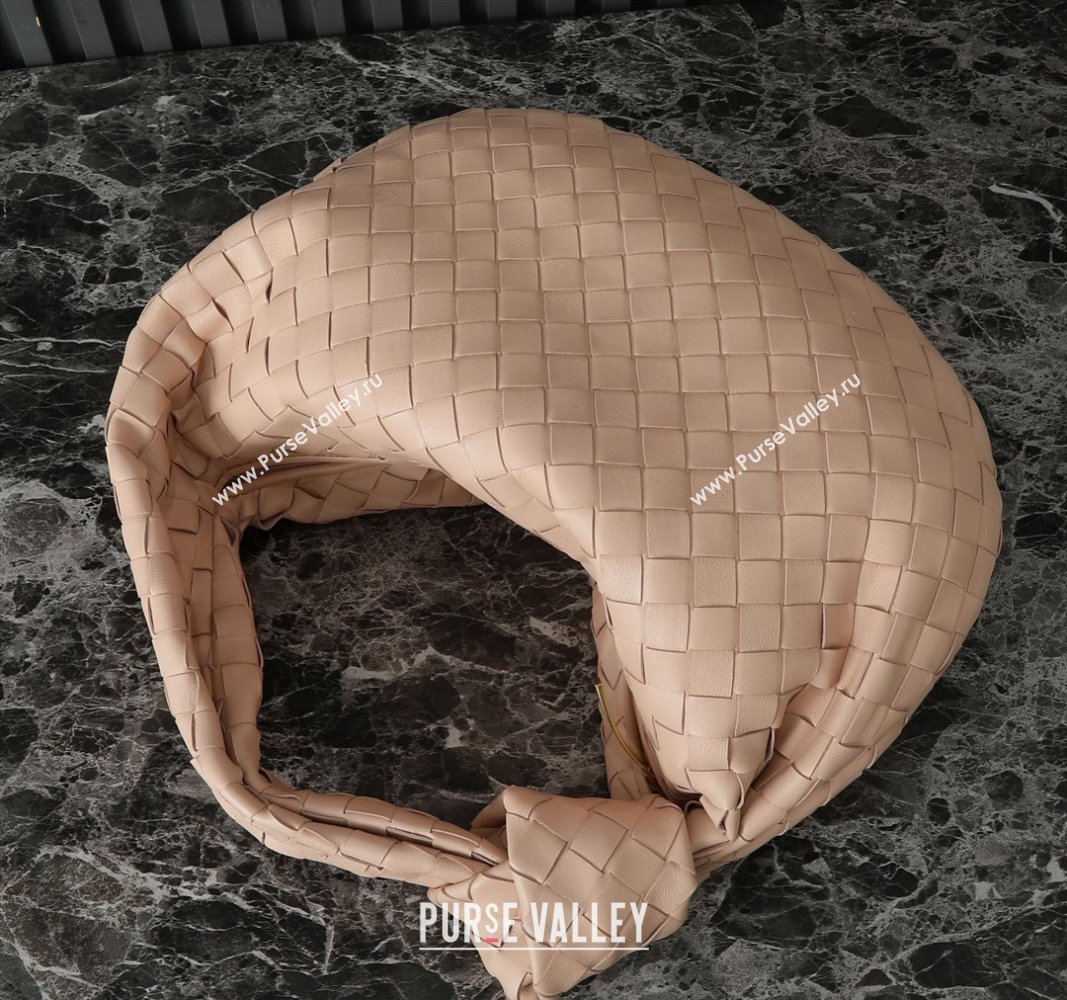 Bottega Veneta Teen Jodie Hobo Bag in Intrecciato Leather 690225 Nude Pink 2024 (YX-241029080)