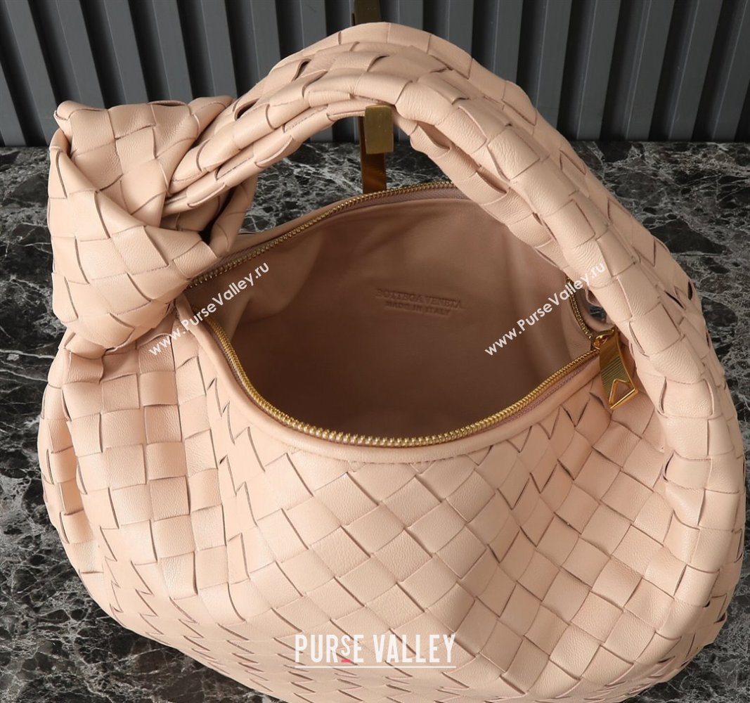 Bottega Veneta Teen Jodie Hobo Bag in Intrecciato Leather 690225 Nude Pink 2024 (YX-241029080)