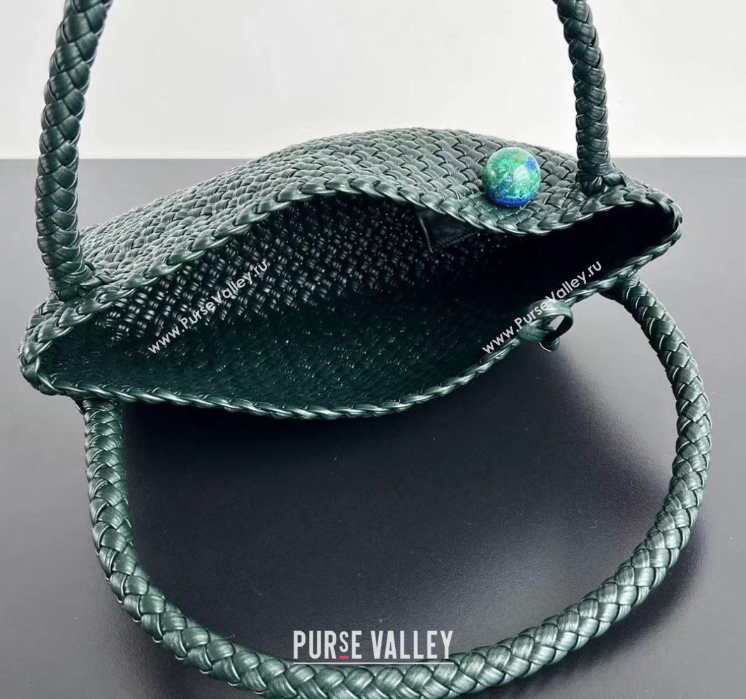 Bottega Veneta Tosca Shoulder Bag with Gold-Tone Ball 716974 Deep Green 2024 (WT-241029009)