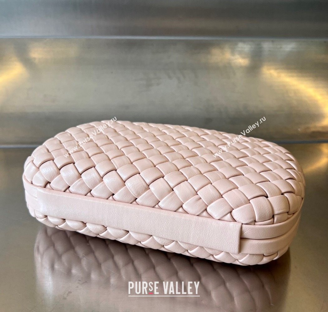 Bottega Veneta Knot Minaudiere Clutch in Padded Intreccio Leather 717622 Lotus Pink 2024 (WT-241217078)