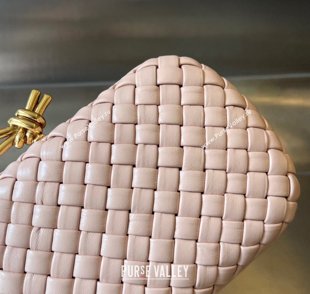 Bottega Veneta Knot Minaudiere Clutch in Padded Intreccio Leather 717622 Lotus Pink 2024 (WT-241217078)