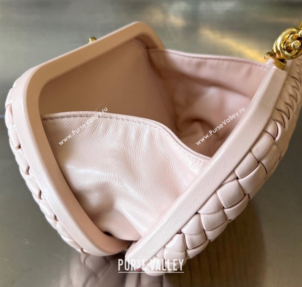 Bottega Veneta Knot Minaudiere Clutch in Padded Intreccio Leather 717622 Lotus Pink 2024 (WT-241217078)