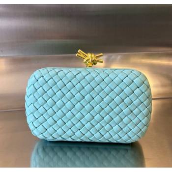 Bottega Veneta Knot Minaudiere Clutch in Padded Intreccio Leather 717622 Tiffany Blue 2024 (WT-241217080)