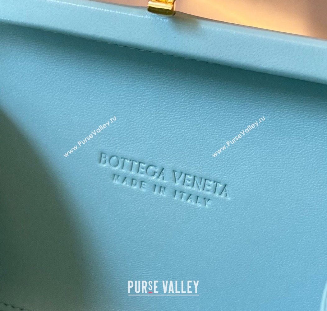 Bottega Veneta Knot Minaudiere Clutch in Padded Intreccio Leather 717622 Tiffany Blue 2024 (WT-241217080)