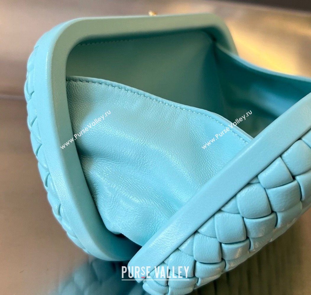 Bottega Veneta Knot Minaudiere Clutch in Padded Intreccio Leather 717622 Tiffany Blue 2024 (WT-241217080)