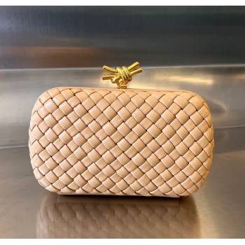 Bottega Veneta Knot Minaudiere Clutch in Padded Intreccio Leather 717622 Almond Apricot 2024 (WT-241217081)