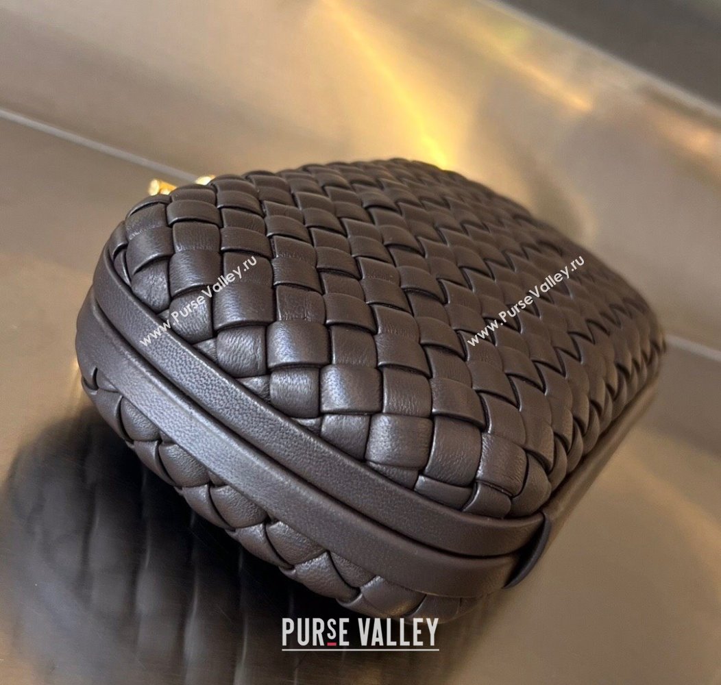 Bottega Veneta Knot Minaudiere Clutch in Padded Intreccio Leather 717622 Fondant Brown 2024 (WT-241217082)