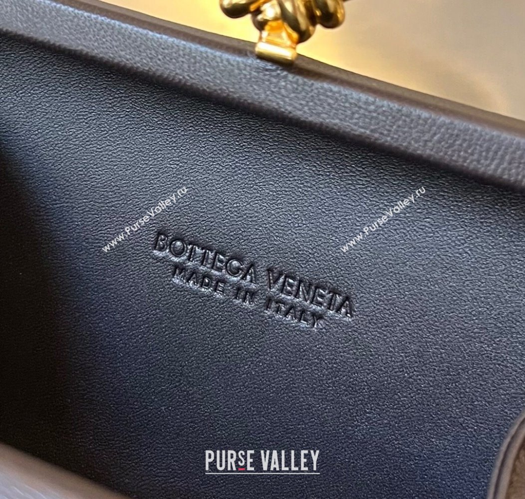 Bottega Veneta Knot Minaudiere Clutch in Padded Intreccio Leather 717622 Fondant Brown 2024 (WT-241217082)