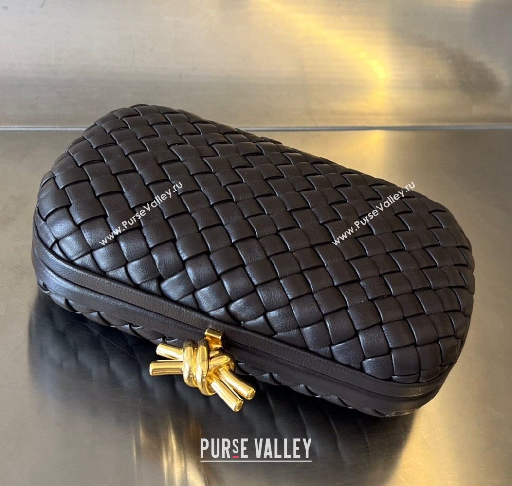 Bottega Veneta Knot Minaudiere Clutch in Padded Intreccio Leather 717622 Fondant Brown 2024 (WT-241217082)