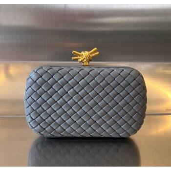 Bottega Veneta Knot Minaudiere Clutch in Padded Intreccio Leather 717622 Thunder Grey 2024 (WT-241217083)