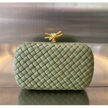 Bottega Veneta Knot Minaudiere Clutch in Padded Intreccio Leather 717622 Travertine Green 2024 (WT-241217085)