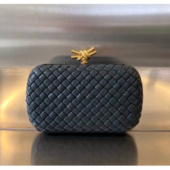 Bottega Veneta Knot Minaudiere Clutch in Padded Intreccio Leather 717622 Dark Blue 2024 (WT-241217086)