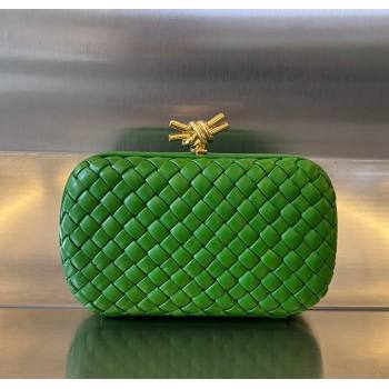 Bottega Veneta Knot Minaudiere Clutch in Padded Intreccio Leather 717622 Green2 2024 (WT-241217087)
