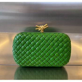 Bottega Veneta Knot Minaudiere Clutch in Padded Intreccio Leather 717622 Green2 2024 (WT-241217087)