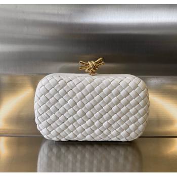 Bottega Veneta Knot Minaudiere Clutch in Padded Intreccio Leather 717622 White 2024 (WT-241217088)