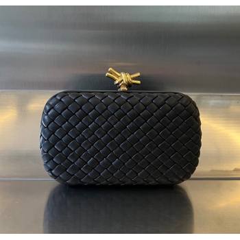 Bottega Veneta Knot Minaudiere Clutch in Padded Intreccio Leather 717622 Black 2024 (WT-241217089)